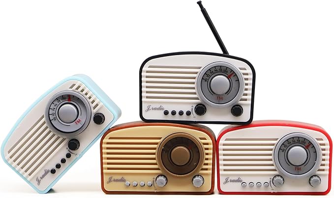 Dollhouse Miniature Radio Model, Mini Living Room Radio, Room Box Supply Radio with Antenna That can be Raised, for Dollhouse Miniature Accessories, Room Desktop, Diorama Decoration (red)