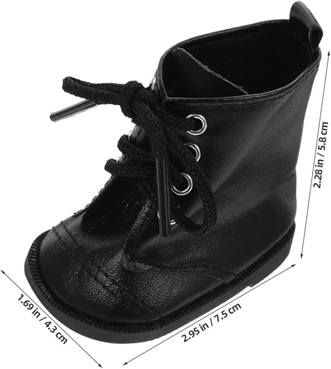 HANABASS 2 Pairs 18 Inch Doll High Top Boots Shoes Girls Pu Leather Fashion Clothing Accessories for Dollhouse Dress up Play