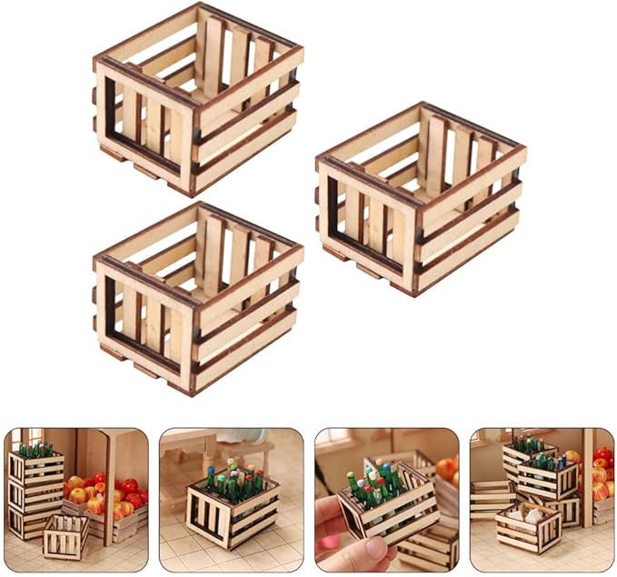 Zerodeko Miniature Storage Basket Model 2-Pack Small Woven Mini Baskets for Dollhouse Decor and Mini House Supplies Lightweight 2X1.9X1.3 Inch Storage Container for Doll Accessories