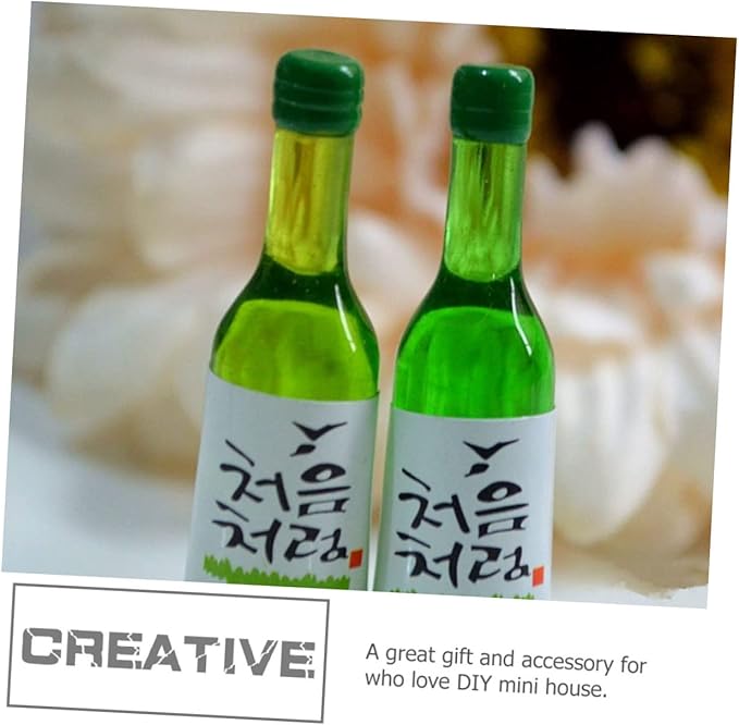CHICAMPERA 12pcs Miniature Wine Bottles Decor Mini Rice Wine Bottles for Dollhouse Micro Landscape