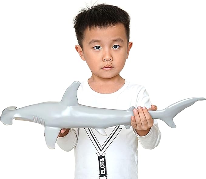 SmilerSmile Simulated Ocean Big Animal, One pc 15Inch Soft Filled Rubber Sea Educational Toys (Hammerhead Shark)