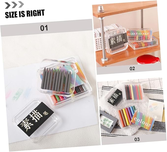 SOPOTUTU Miniature Crayons for Dollhouse Decoration of Colorful Sketch Pencils for Boys and Girls Landscape Layouts and Mini House Crafts and Art Tools