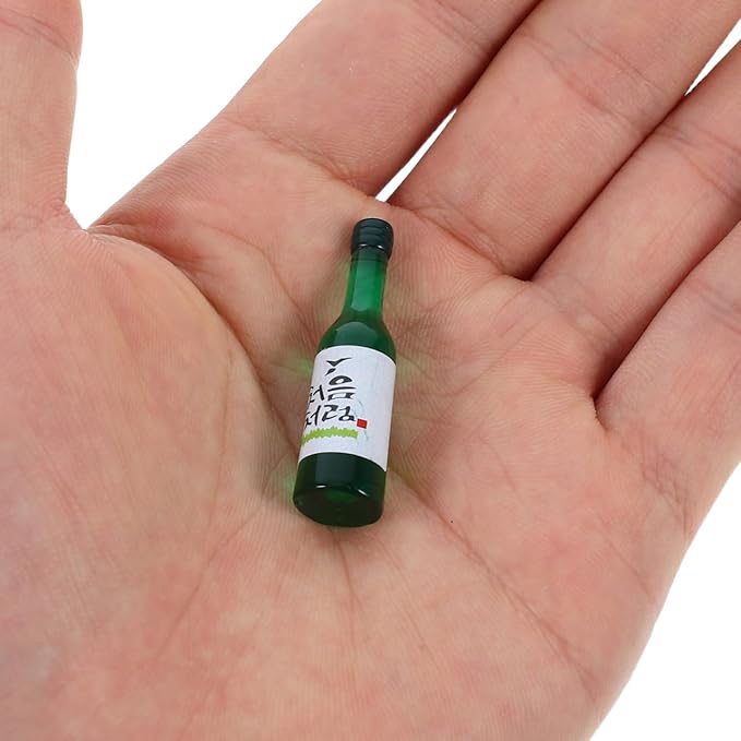Totority Mini Korean Rice Wine Bottles Realistic Simulated Soju Bottles with Cork for Dollhouse Mini House D Cor Photo Props and Desktop Decoration