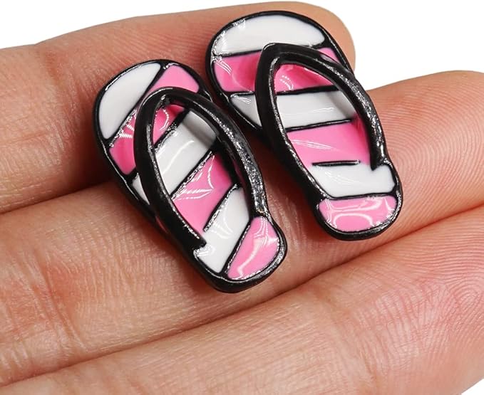 Odoria 1/12 Miniature Flip Flops Dollhouse Decoration Accessories, Pink
