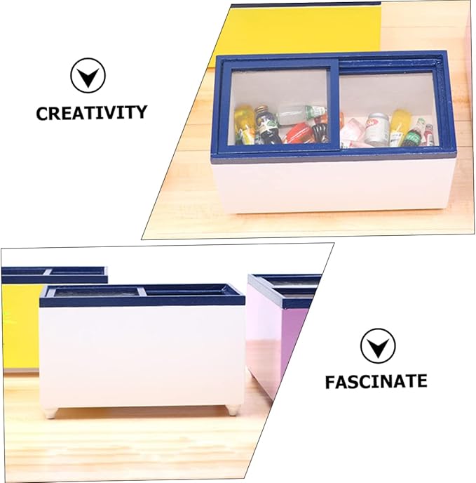 BESPORTBLE Miniature Playset Freezer for Dollhouse Toy Fridge 1:12 Scale Mini Furniture