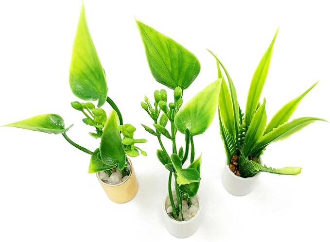 3Pcs Miniature Potted Plants Trees Artificial 1:12 Mini Dollhouse Greenery Scene Bonsai Model Micro Landscape Decoration