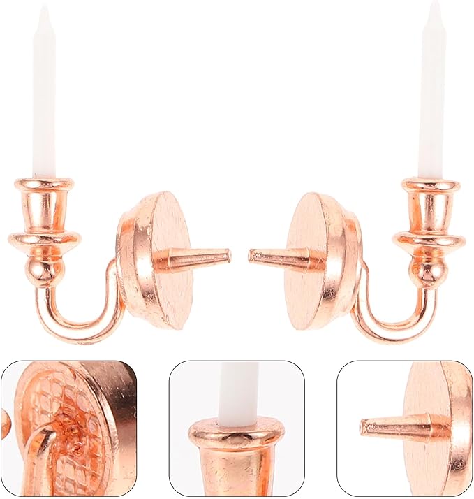 Beaupretty 12 Scale Rose Gold Dollhouse Accessories for Miniature Home Display and Photography Props