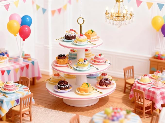 30Pcs Blind Bags Mini Cakes - Realistic Dessert Accessories, Blind Bag Resin Cake Set for Doll House Decor,Dollhouse Accessories Mini Pastry Toys, Pretend Play Kitchen Party Supplies
