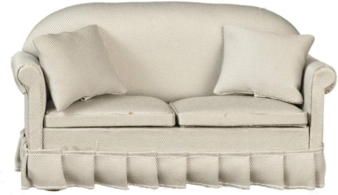 Melody Jane Dolls Houses Chic Grey Classic Modern Sofa Miniature 1/12 Living Room Furniture
