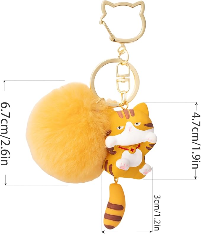 Jekvill Cat Keychain bag charms for handbags Cute Keychains for Women Kawaii Cat Backpacks Accessories cat plush keychain