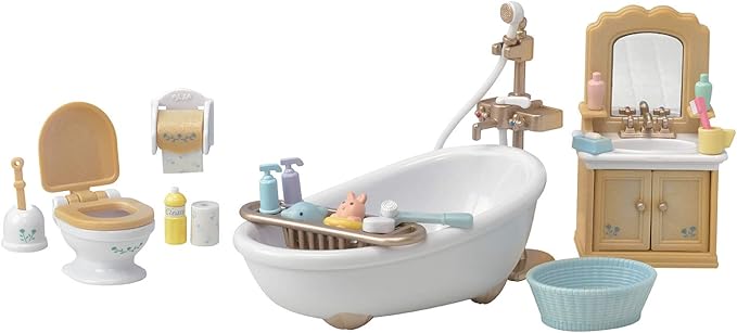 Calico Critters Country Bathroom Set - Toy Dollhouse Furniture and Accessories Set for Ages 3+