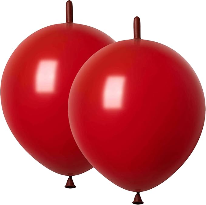 ADIDO EVA Link Balloons Dark Red 10 Inch Latex Quick Linkale Balloon 80 Pcs for Birthday, Halloween, Christmas, Party Festival Decorations