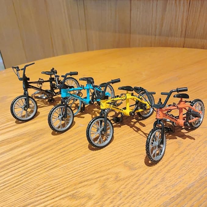 1/18 Scale Mini Diecast Mountain Bike, Finger Bicycle Model, Desktop Decor Art Craft (Orange)