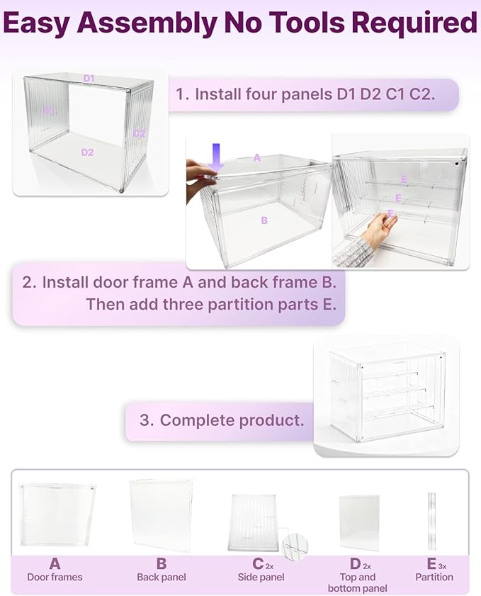4-Tier Clear Acrylic Display Case for Funko Pop, Labubu, Disney Stitch, SKULLPANDA, Crybaby, DIMOO, Twinkle Twinkle, Sonny Angel, Tiny Tan, Barbie & Mini Collectibles, Dustproof Stackable Showcase