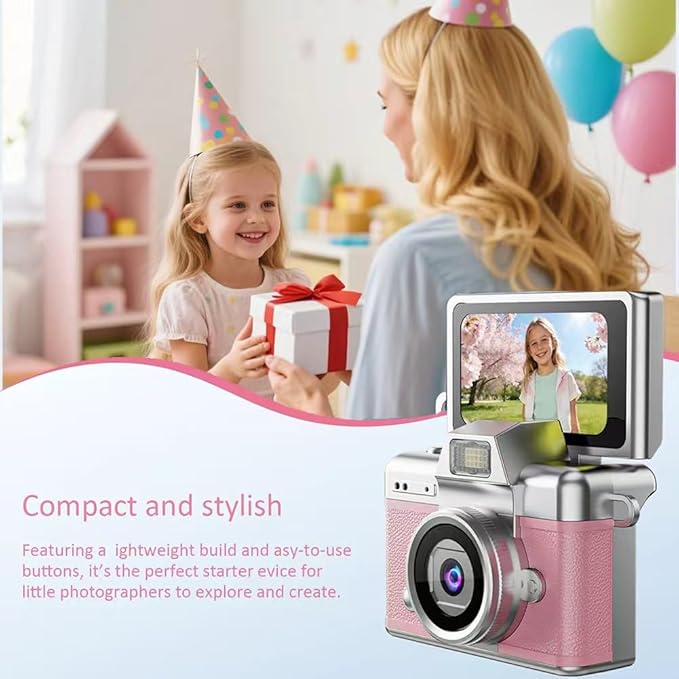 Mini Keychain Digital Camera Retro Mini Digital Video Camera Small bodycam 1080P FHD Recording with 0.96" IPS Screen with 6 Retro Filters AVI Format-Ideal for Phone Transfer (Purple, 32GB)