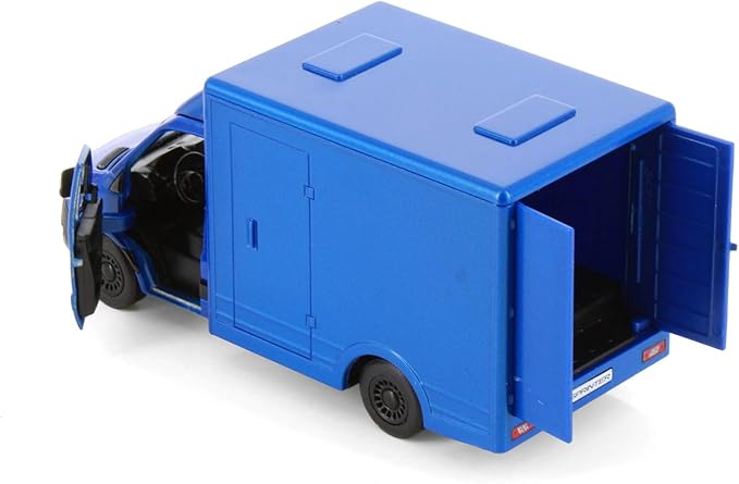 KiNSMART - Mercedes-Benz Sprinter Cargo Van 1:48 O Scale 5" Die Cast Metal Model Toy Van, Pull-Back Action (Blue Box Truck)