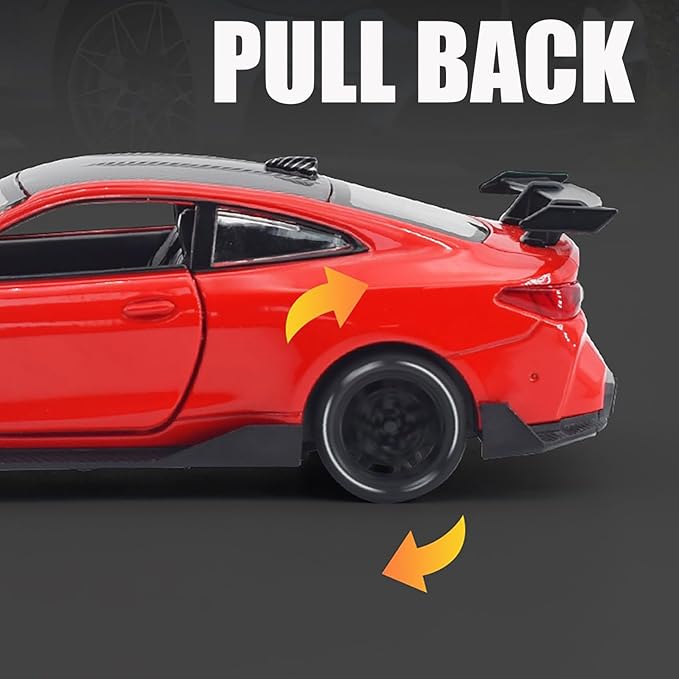 Toy Cars Compatible for M4（M Performance Parts ） 1/32 Metal Model Car Pull Back Car Toys with Light and Sound Toys Car Collectible Model for Children Age 3 + Year Old (Red)