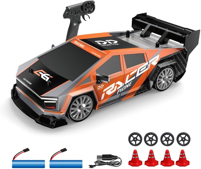 1:24 Scale RC Drift Car, 30KM/H 4WD 2.4GHz Remote Control Cars with LED Light, Racing and 4 Drifting Wheels, High Speed RC Racing Cars Perfect Toy Gift for Teen Adults