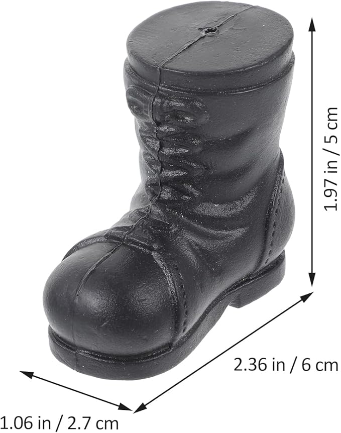 LOGOFUN 10pcs Mini Santa Claus Boots Small Santa Claus Boots Model Christmas Santa Boots Prop for Xmas Party DIY Crafts Accessories - Black