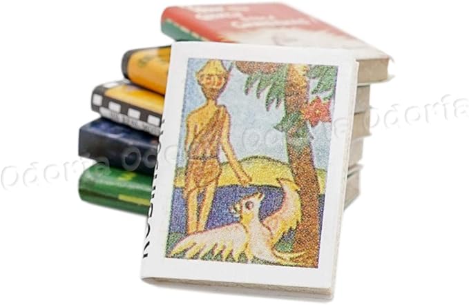 Odoria 1/12 Miniature Books 6Pcs Dollhouse Decoration Accessories