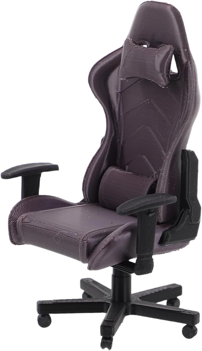 1 12 Scale Miniature Gaming Chair Model Tiny Dollhouse Furniture Office Decor Collector Accessory Realistic Small Computer Chair