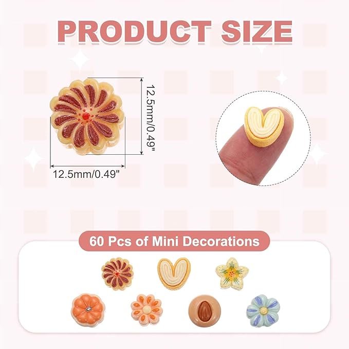 Mini Fruit Pastry Series Decor, Miniature Doll Food Crafts for Dollhouse & Landscape & Mini Kitchen & Micro Fairy Garden & DIY Craft Decorations(Brown/Yellow/Orange/Blue, 100pcs)