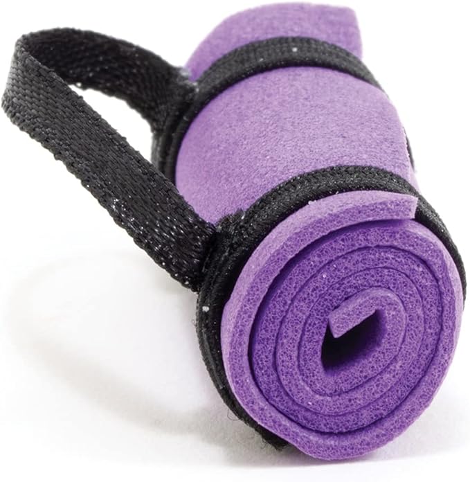 International Miniatures by Classics Dollhouse Miniature Purple Yoga Mat Exercise Fitness with Carrying Strap