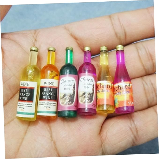 Hemoton 18pcs Small Wine Bottle in The Doll House Miniature Wine Bottle Miniature Bottles Mini Wine Bottles Dollhouse Accessories Miniature Ornaments Decoration Resin