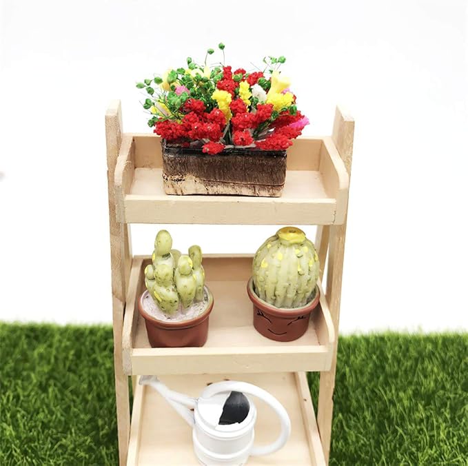 Dollhouse Decoration Plant Pots Miniature Green Potted Bonsai Models Decor,1：12 Miniature Plant