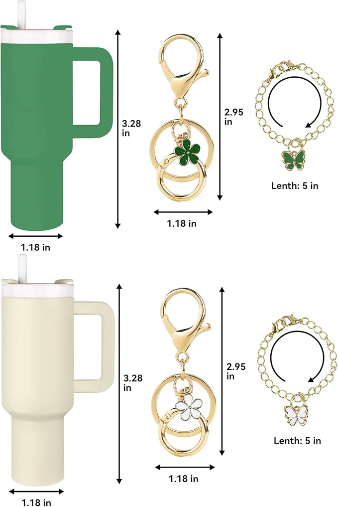 ERTUNA Mini Tumbler Keychain Accessories for Stanley Cup, 2 Way Cute Charms Chapstick Lip Balm Holder for Women Purse Handbag