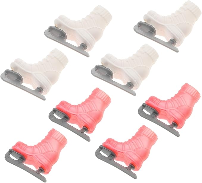 Kisangel 4pairs Miniature Ice Skates Dolly Skates Dollhouse Decor Accessories Realistic Toy Dolls