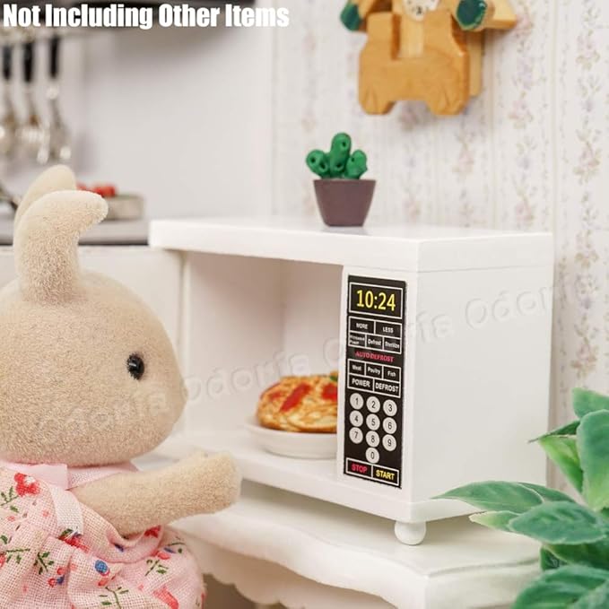 Odoria 1/12 Miniature Microwave Dollhouse Kitchen Accessories, White