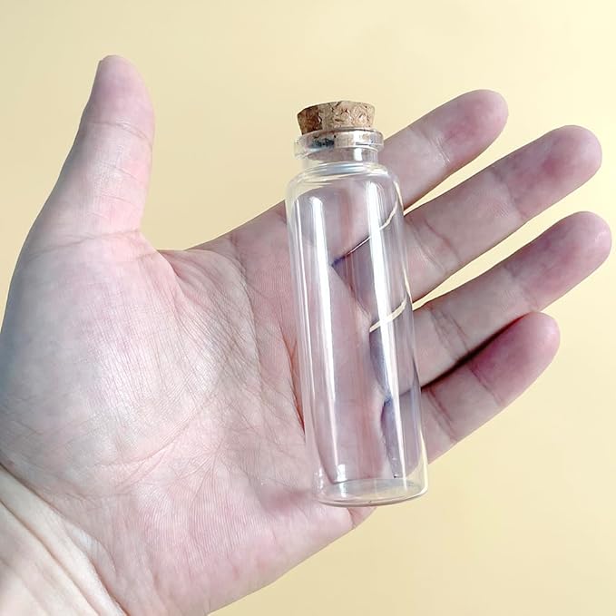 9 pcs 45ml Small Glass Bottles with Cork Stopper,Decorative Bottle,Vials Jars,Cute Storage Jar,Wishing Bottle 30x90mm(1.18x3.55inch)