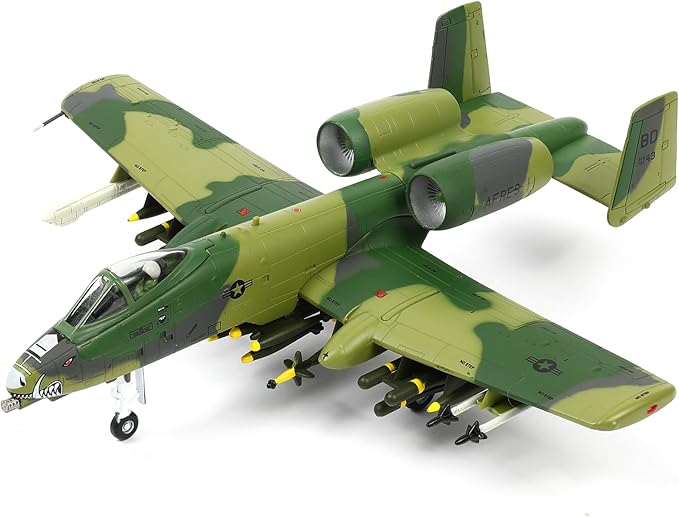 1/100 A-10 Attack Thunderbolt II (Warthog) Pre-Build Diecast Metal Aircraft Model Kits Replica Military for Display Collection or Gift