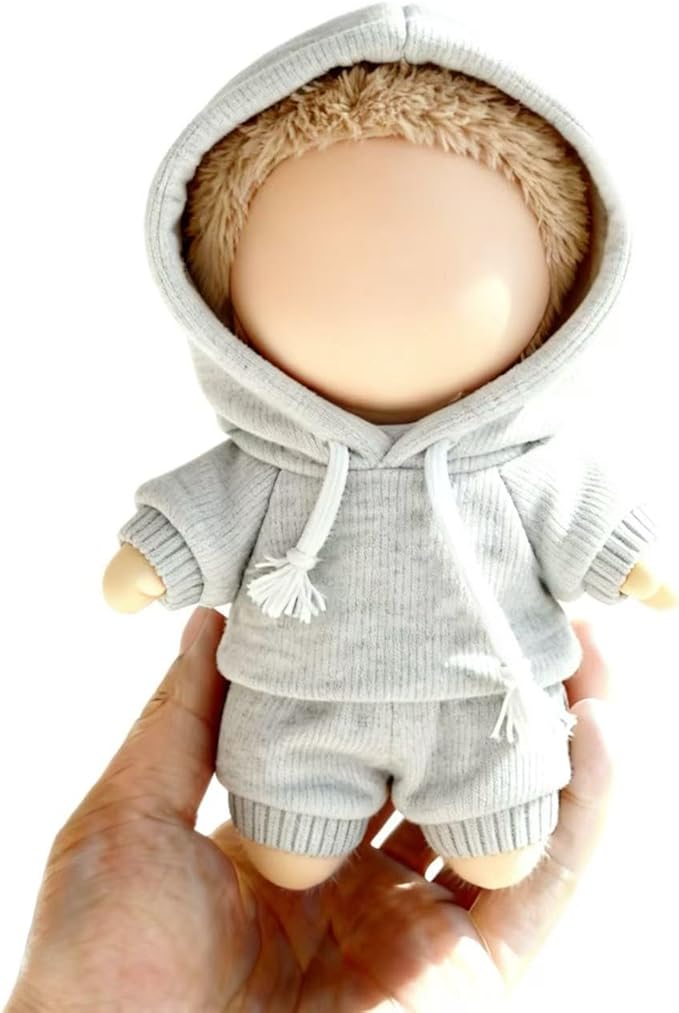 17cm Doll Hoodies Clothes Outfit Set, Casual Style Costumes for 17cm Dolls Dress up Unique Style, Cute and Premium Dolls Outfit Accessories (Gery Sweatshirt)