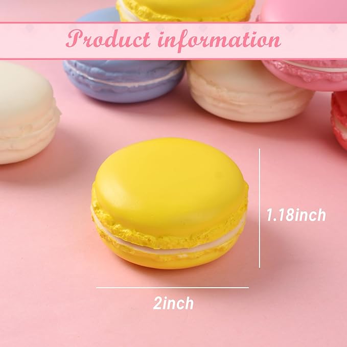 Fake Macarons Cake, 10 Pcs Mixed Colors Artificial Macarons Simulation Realistic Dessert Model for Home Kitchen Bakery Shop Display Photography Props