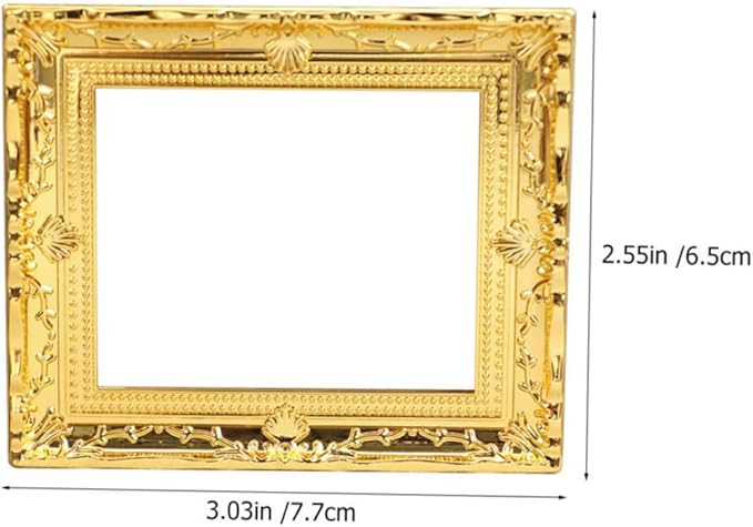 Generic 2pcs Dollhouse Gold Decorative Mini House Layout Props Plastic Craft Adornments for DIY Miniature Furniture Scenes