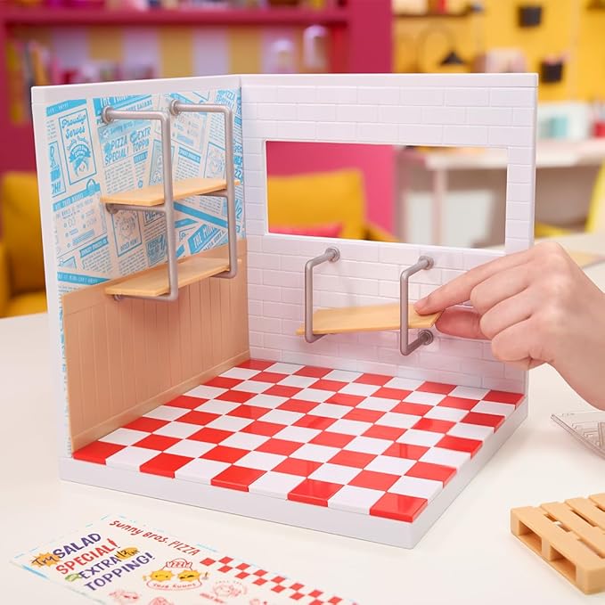 MGA's Miniverse Make It Mini Spaces Pizza Shop, Building Set, Customize, DIY Crafts, Rooms, Hobby, Collectors, Display, Gifts, 8+