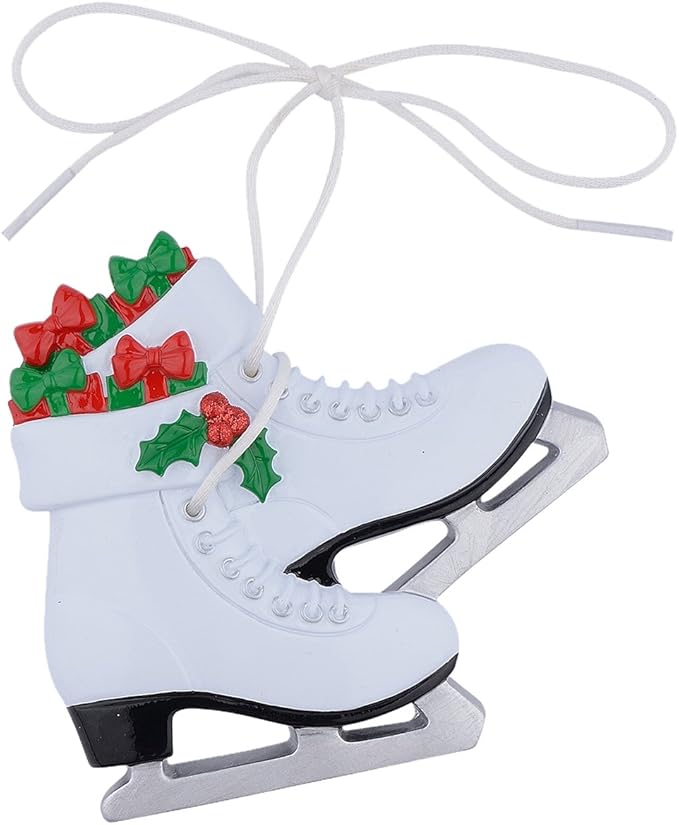 Girl's Ice Skating Shoes Personalized Christmas Ornament Figure Skate Christmas Keepsake Gifts for Ice Hockey Players