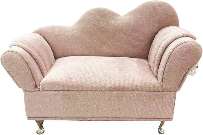 Openable Sofa Box Couch Jewelry Box,Miniature Sofa Velvet Chair Earrings Necklace Bracelet Storage Box, Gift for Girls and Women Jewelry Box(Pink,Style 3)
