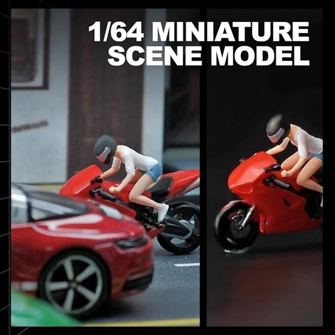 1:64 Scale Hand-Painted Resin Female Racer Figure （Locomotives are not Included）- HO Compatible Diorama Model for Train Scenes, Architectural Displays, Collectors & Hobbyists