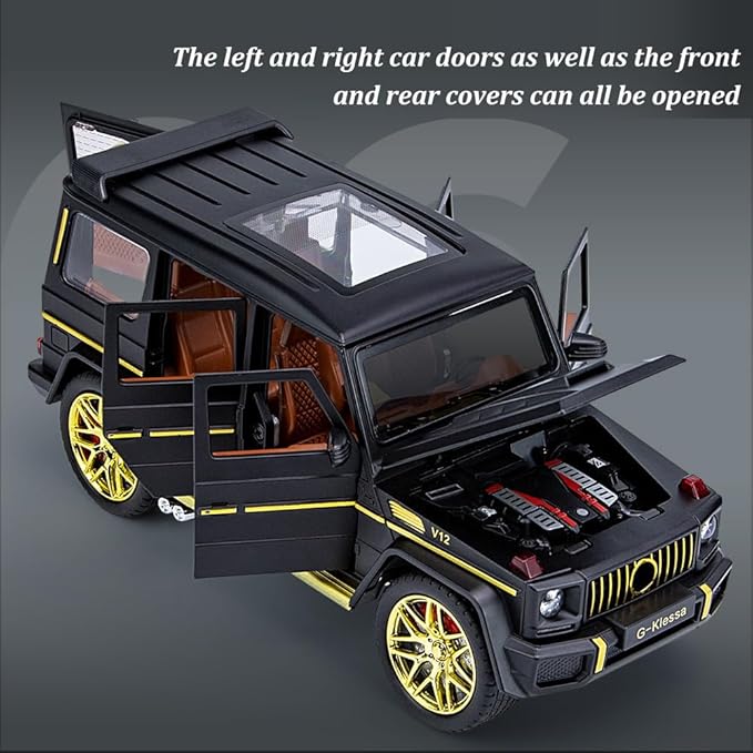 EROCK 1/24 Die-Cast Car Model Collectible Benz G63 AMG Model Car with Lights and Sound, Alloy Pull Back Toy car Toy Vehicle for Adult Boys Girls Gift
