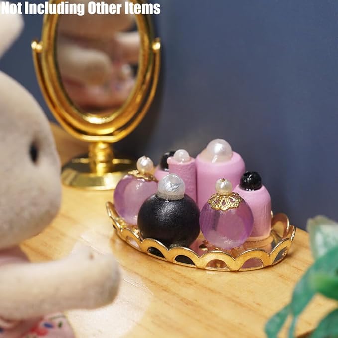 Odoria 1/12 Miniature Perfume Tray Dollhouse Decoration Accessories, Purple