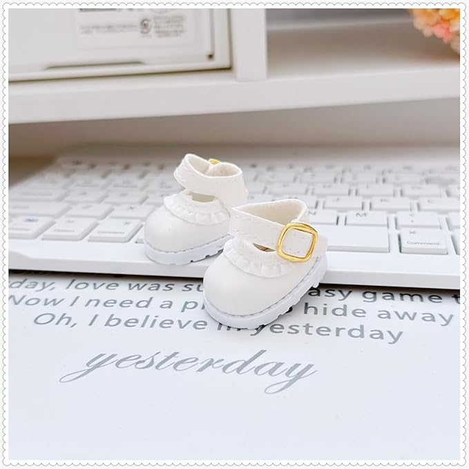 Compatible with Labubu Doll Shoes for 17cm Doll,Shoes Used for Labubu Accessories(HB-White)