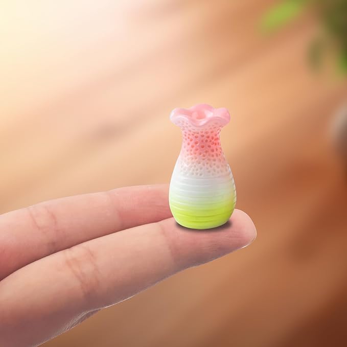 Mini Fancy Vase Resin Silicone Molds 3D Simulation Miniature Yuhuchun Vase Epoxy Casting Molds for DIY Micro Resin Dollhouse Fairy Garden Landscape Tiny Things Display Decor