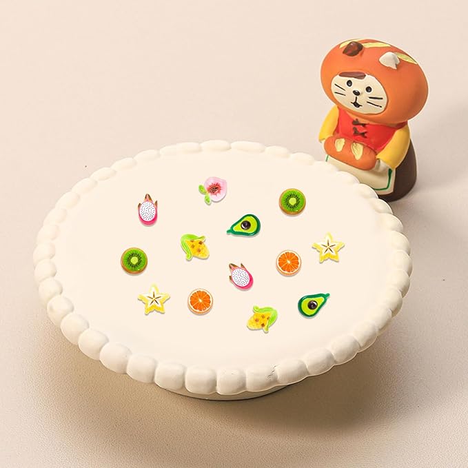 100 Pieces Mini Fruits for Dollhouse Miniatures Mini Food for Crafts Tiny Resin Things for Dollhouse Mini Kitchen Micro Landscaping Decoration