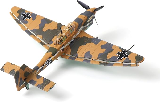 Junkers Ju 87 Stuka 1/72 Metal Dive Bomber Model German WWII Military Diecast Ground Attack Aircraft Model Prebuilt Kits with Display Stand for Collection or Gift