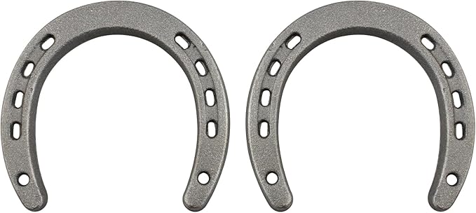 Onseeda Good Lucky Steel Horse-Shoe Wall Decor Cast Iron Horseshoe Ornament Cast Iron Medium Horseshoe Home Decoration(11 Holes on Each Side) 2 Pack