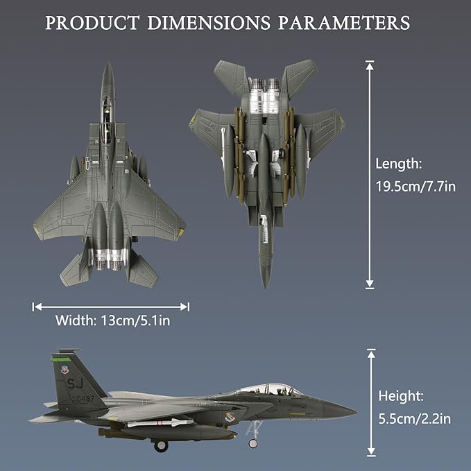 1:100 Scale F-15E Eagle Metal Fighter Jet Model Military Die-cast Aircraft Models for Collection or Gift