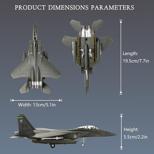 1:100 Scale F-15E Eagle Metal Fighter Jet Model Military Die-cast Aircraft Models for Collection or Gift